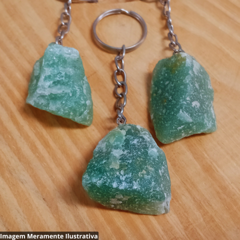 Chaveiro Quartzo Verde Bruto - Unidade